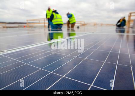 Commercial solar panel installations in the U.S. Stock Photo