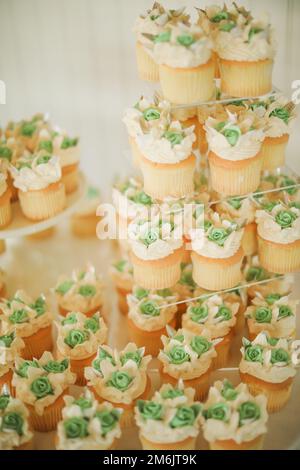 wedding cake celebration flower decoration Stock Photo