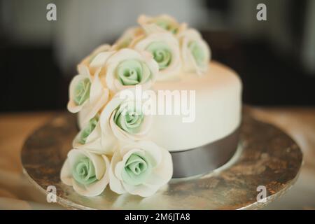 wedding cake celebration flower decoration Stock Photo