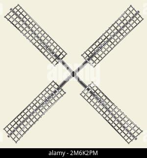 Antique Windmill Vector Stock Vector Image & Art - Alamy