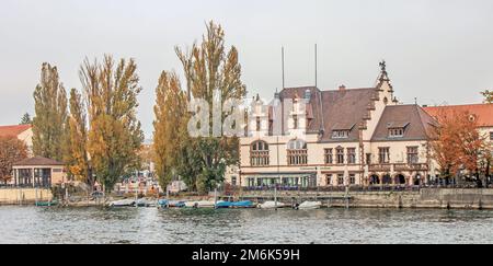 Lake Rhine in Constance on Lake Constance Stock Photo