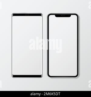 Digital modern devices mockup pack Stock Vector