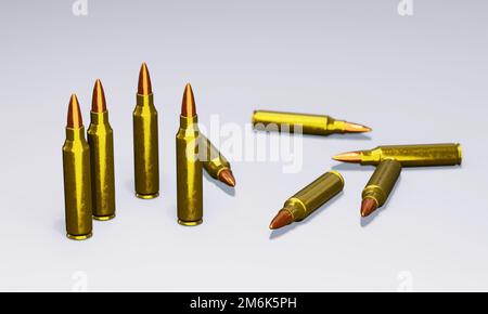 Close up of rifle bullets Stock Photo