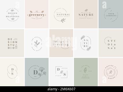 Floral brand and logo designs vector collection Stock Vector