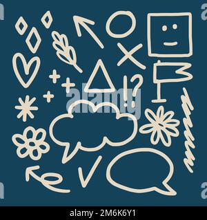 Messy doodles and scribbles design element vectors Stock Vector