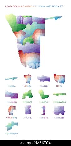 Layout Plan Namibia Low poly map of Namibia. Namibia geometric polygonal, mosaic style map ...