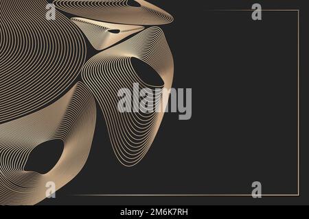 Gold frame topographic contour lines background vector Stock Vector