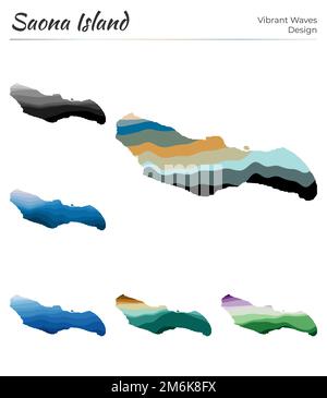 Saona Island Map Collection Of Maps Of Saona Island In Dotted Style Set Of Vector Maps Of Saona Island Vibrant Waves Design Bright Map In Geometric Smooth Curves Style Saona Island Map For Your Design 2m6k8fx 