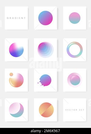 Colorful gradient badge vector set Stock Vector