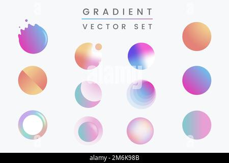 Colorful gradient badge vector set Stock Vector