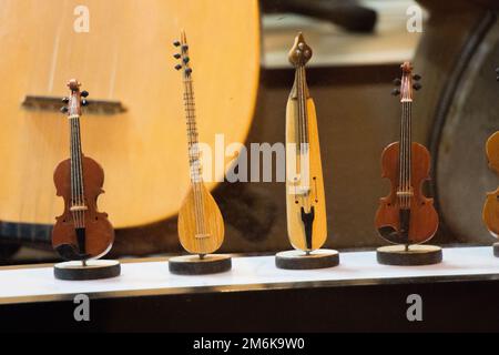 Set of models of wooden musical instruments Stock Photo - Alamy