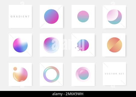 Colorful gradient badge vector set Stock Vector