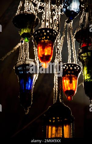 Mosaic Ottoman lamps from Grand Bazaar Stock Photo