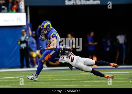 Los Angeles Rams tight end Brycen Hopkins (88) against the San Francisco  49ers in an NFL football game, Sunday, Oct. 30, 2022, in Inglewood, Calif.  The 49ers won 31-14. (AP Photo/Jeff Lewis