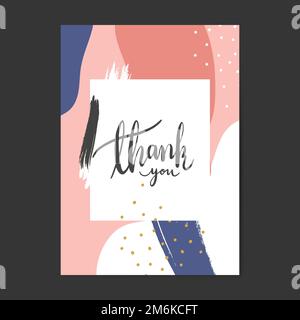 Colorful Memphis design thank you card vector Stock Vector