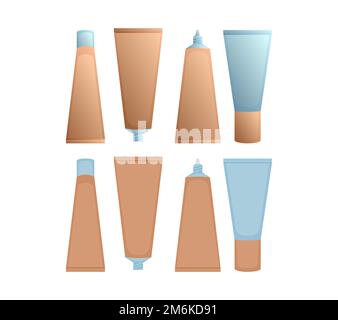 Illustration Set of Cosmetic Cream Tubes. Collection Package for Soups ...