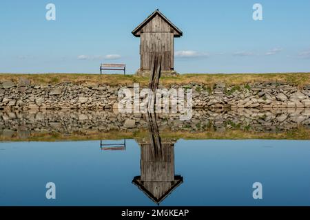 Ottergrund tajch. Highest water reservoir in Stiavnica Mountains. Banska Stiavnica. Slovakia. Stock Photo