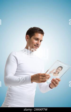 High-tech researchers use tablet computers Stock Photo - Alamy