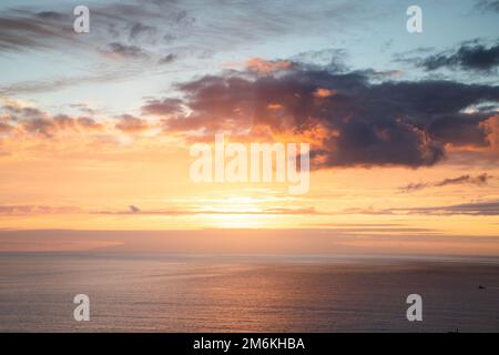 Amazing sunset over the sea Stock Photo