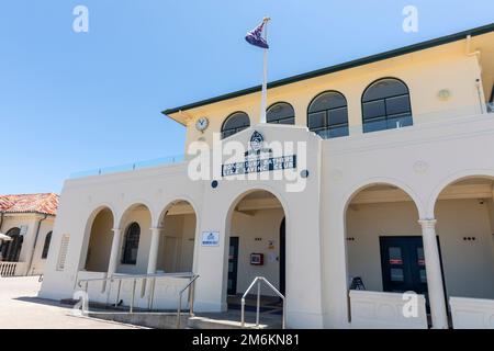 Bondi surf bathers life saving club house building, the worlds oldest surf lifesaving club,Bondi Beach,Sydney,NSW,Australia summer 2023 Stock Photo