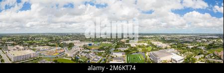 Davie, FL, USA - January 3, 2022: Aerial panorama Nova Southeastern University Stock Photo