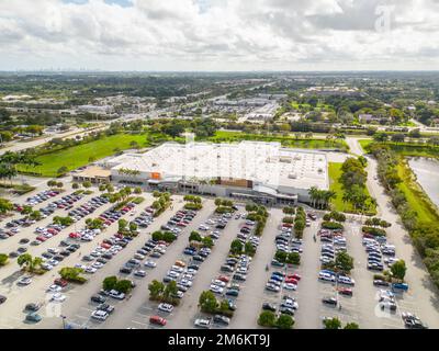 Davie, FL, USA - January 3, 2022: Aerial photo Davie Walmart Stock Photo