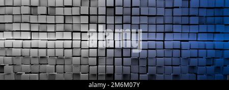 Abstract blue and white colored cube background banner Stock Photo