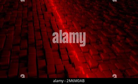 Abstract red colored cube background Stock Photo
