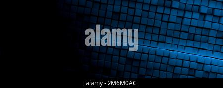 Abstract blue colored cube background banner Stock Photo
