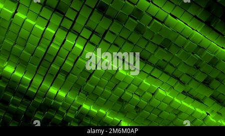 Abstract green colored cube background Stock Photo
