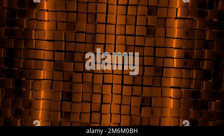 Abstract orange colored cube background Stock Photo