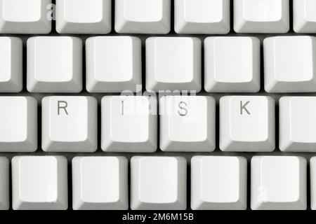Risk lettering on white key on computer keyboard Stock Photo