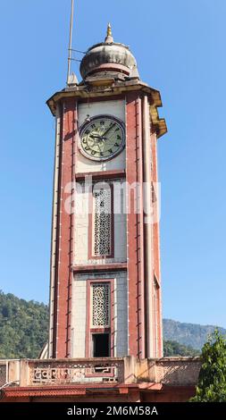 Clock Tower Near Parmarth Niketan Ganga Ghat, Rishikesh, Uttarakhand, India. Stock Photo