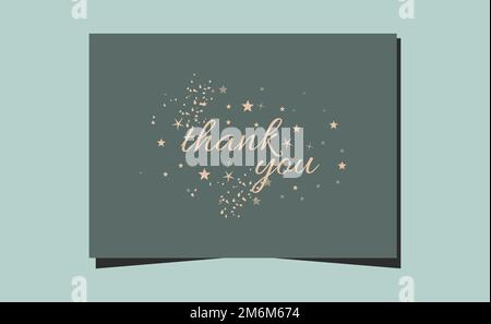 Card minimal thank you with stars dust elements with pastel abstract background. Stock Vector