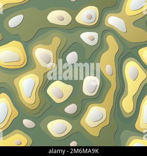 Colorful abstract layers. Papercut style background. Vibrant 3D topography shapes. Amazing banner, poster, brochure, template, flyer design. Stock Vector
