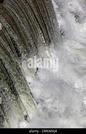 Waterfall at the weir of the Wutach near Achdorf Stock Photo