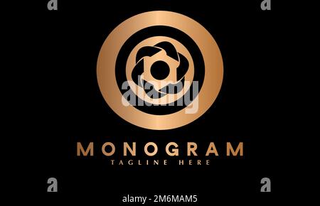 Circle Steel Abstract monogram vector logo template Stock Vector