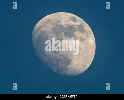 Waxing Gibbous Moon,The time before the full moon Stock Photo