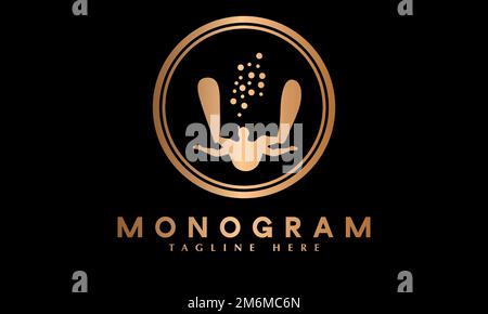 Scuba Diver Abstract monogram vector logo template Stock Vector
