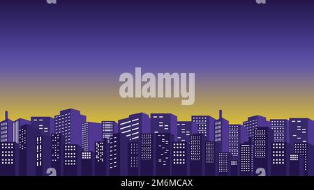 Night view with tall buildings and twinkling city lights. collection ...