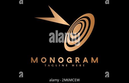 Arrow target Abstract monogram vector logo template concept Stock Vector
