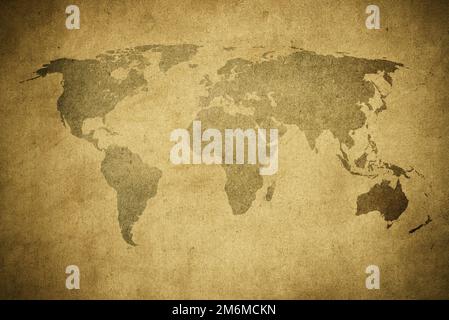 Grunge map of the world Stock Photo