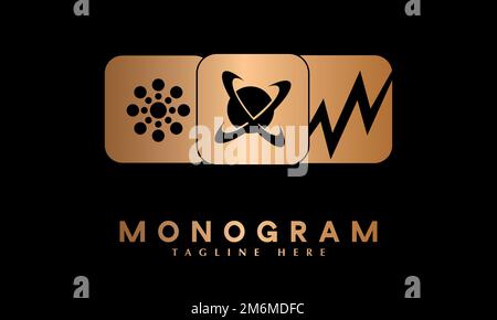 Education Laboratory and Science Services Abstract monogram vector logo template Stock Vector