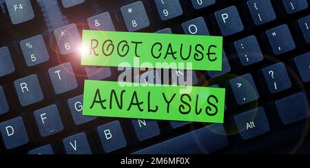 Conceptual caption Root Cause Analysis. Business showcase Method of Problem Solving Identify Fault or Problem Stock Photo