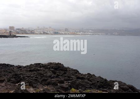 Las Canteras beach on a rainy day Stock Photo