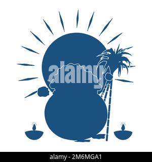 illustration of Happy Pongal Festival of Tamil Nadu South India. can be used for advertisement, offer, banner, poster designs. Stock Vector