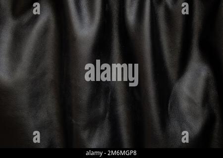 background of black pleated faux fabric Stock Photo