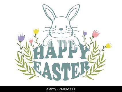 Happy Easter Vector Colorful Symbol Logo Isolated On A White Background. Stock Vector