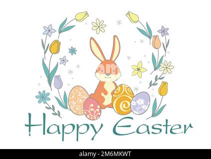 Happy Easter Vector Colorful Symbol Logo Isolated On A White Background. Stock Vector