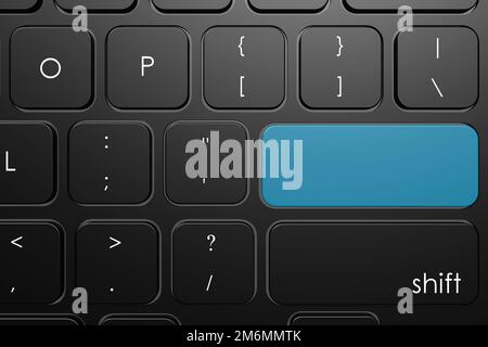 Blue blank button on keyboard Stock Photo